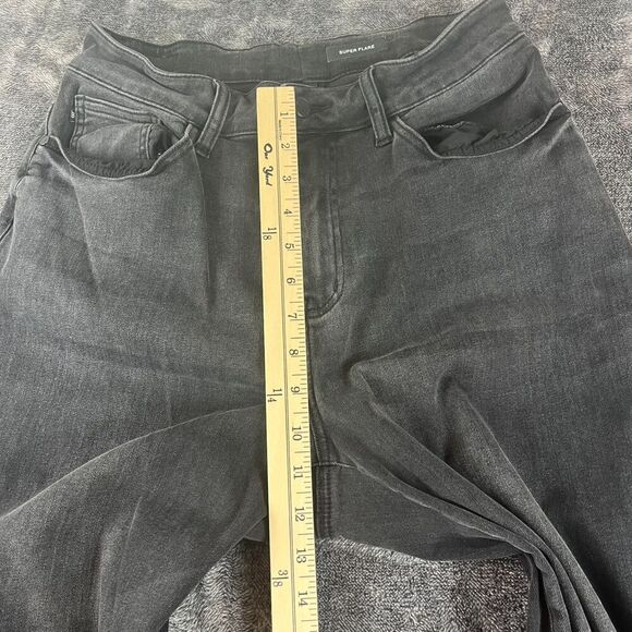 Judy Blue High-Rise Super Flare Black Denim Jeans Women's 14W Raw Hem JB88116 - Picture 7 of 11